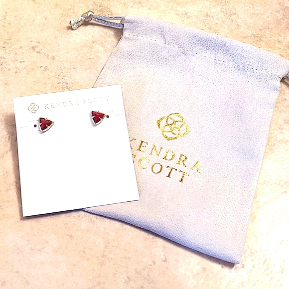 NEW Kendra Scott Perry Stud Earrings in Gold Raspberry Labradorite - Picture 4 of 6